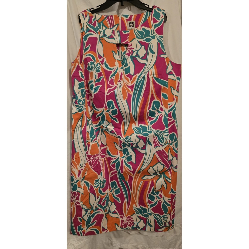 Anne Klein Sleeveless‎ Dress Tropical Flowers With Pockets!! Size 10